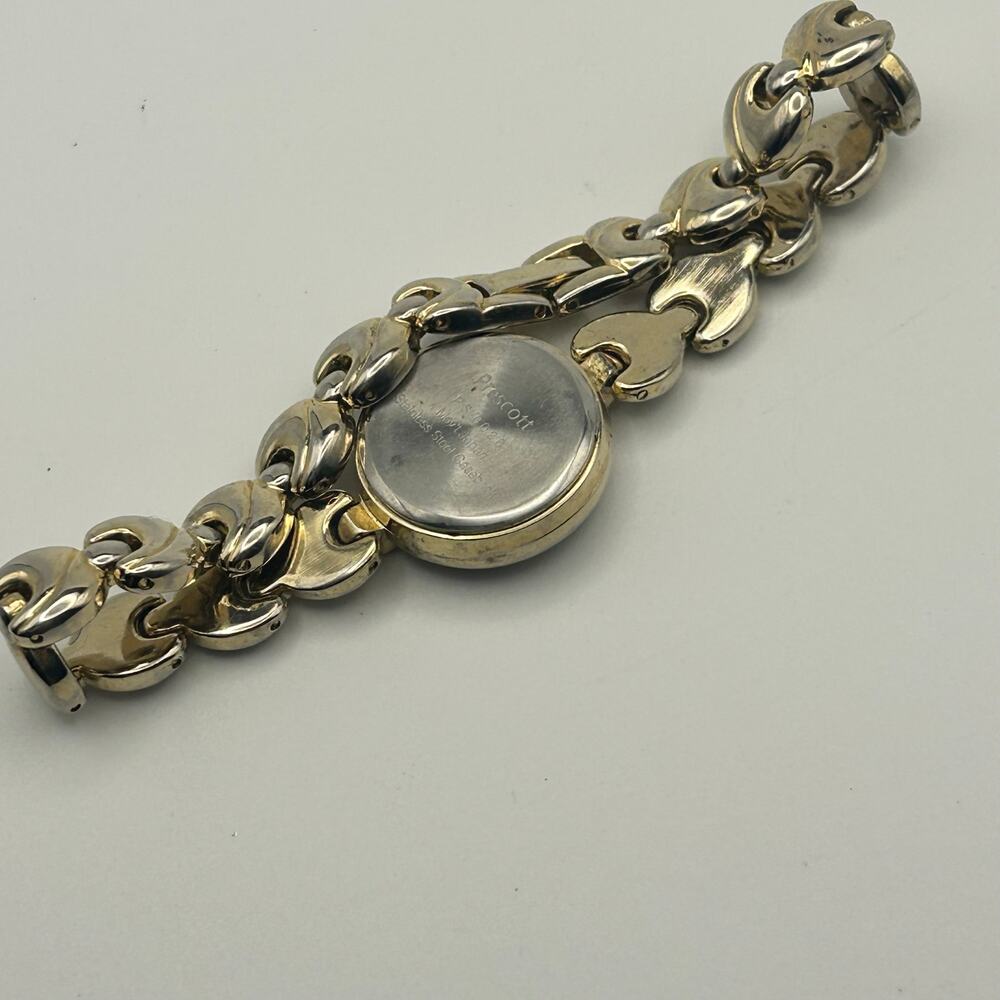 Prescott Women’s Gold Tone Bracelet Roman Numeral Dial Quartz Watch New Battery - Picture 5 of 7